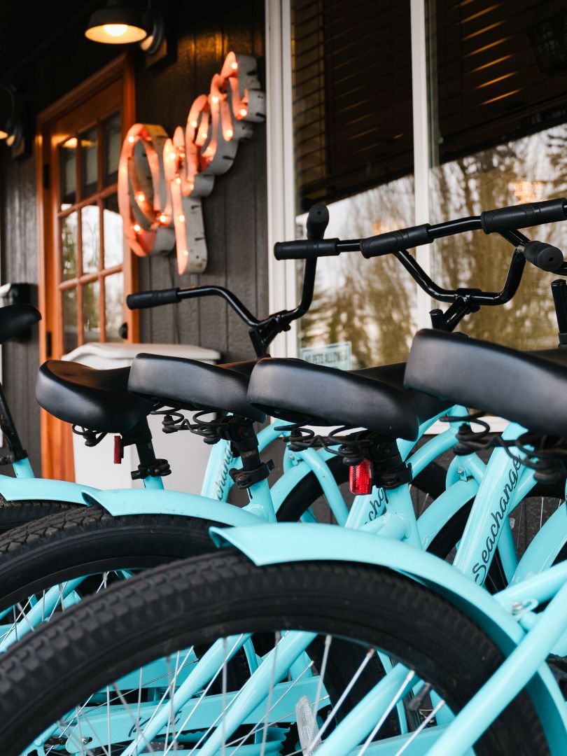 Complimentary cruiser bikes are available at The Vintages Trailer Resort